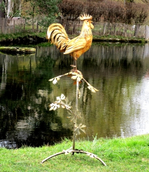 Rooster sculpture garden